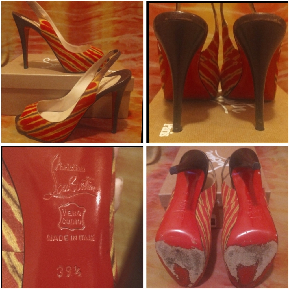 Christian Louboutin Limited Edition Hand Stamped African Printef Batik High Heel